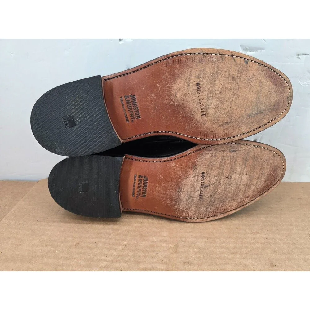 JOHNSTON & MURPHY Shoes Mens  Black Aristocraft Tasseled Loafers  11 D